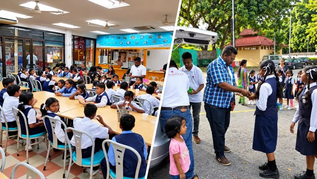 LIFE Malaysia volunteers with Tamil school pupils during a 2016 programme