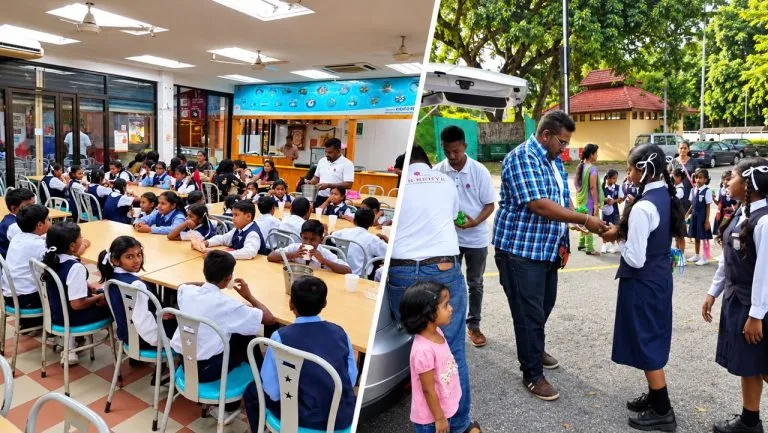LIFE Malaysia volunteers with Tamil school pupils during a 2016 programme