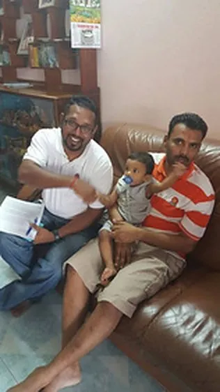 A 2016 fundraising visit to a family