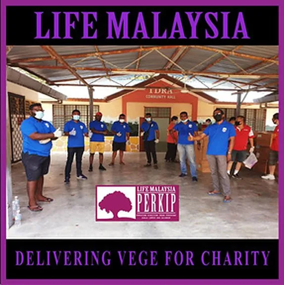 Volunteers at a charity vegetable sale, 2020